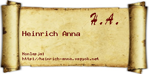 Heinrich Anna névjegykártya